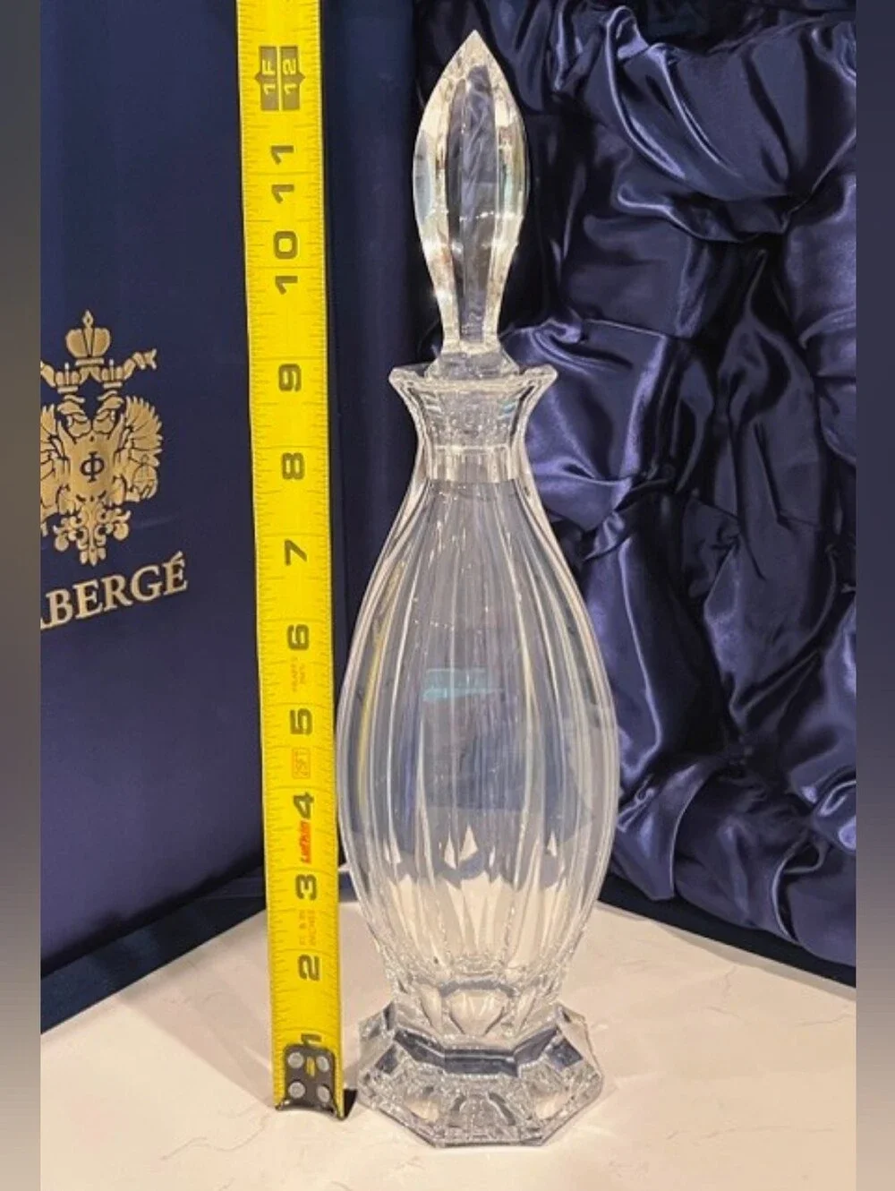 House of Faberge Czarina Crystal‎ Decanter Set 4 Liqueur Shot Glasses Case NIB